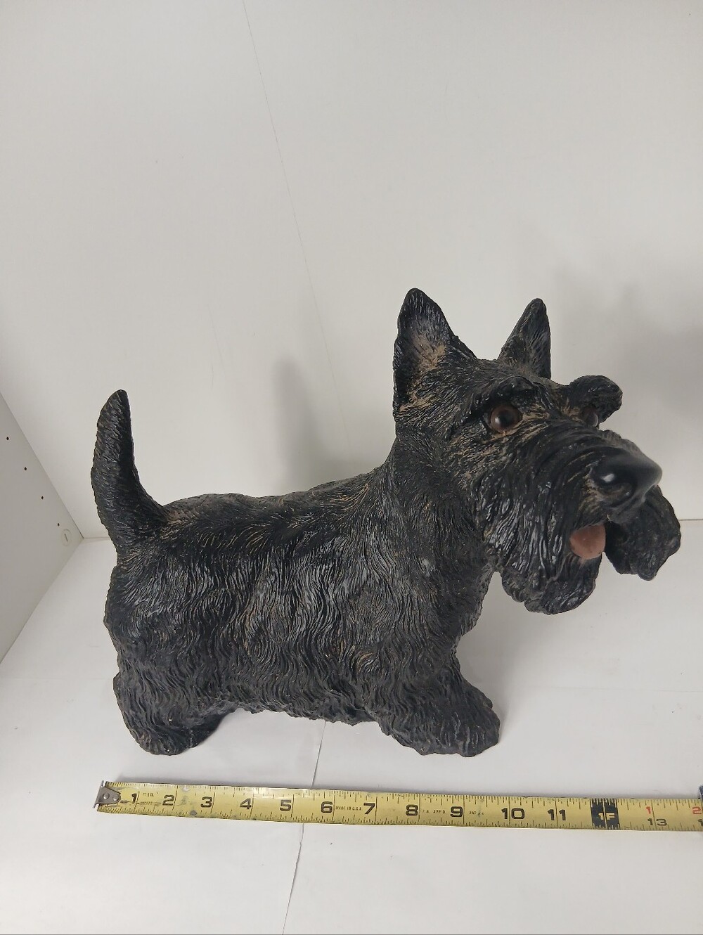 Black Scottish Terrier Dog Figurine Decorative Statue (13"×11")